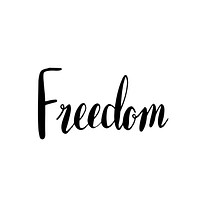 Freedom word typography style vector