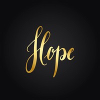 Hope word typography style vector