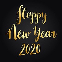 Happy New Year 2020 typography style vector