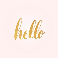 Hello greeting typography style vector
