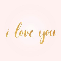I love you typography style vector