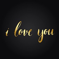 I love you typography style vector