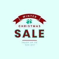 Christmas sale promotion badge vector