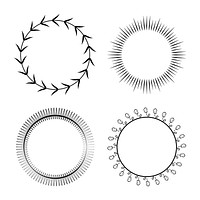 Collection of round ornament design vector
