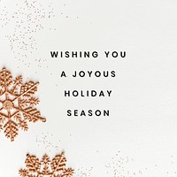 Gold snowflakes Christmas wishing social media post background