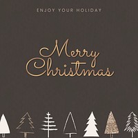 Merry Christmas vector message template social media post