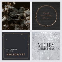 Christmas social media template vector set