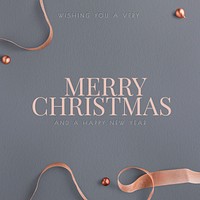 Merry Christmas vector message template social media post