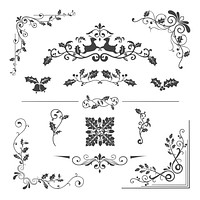 Set of decorative Christmas designs for cards vector