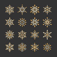 Set of Snowflakes Christmas design vector