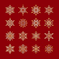 Set of Snowflakes Christmas design vector
