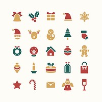 Christmas holiday symbols vector set