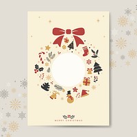 Christmas greeting card mockup vector