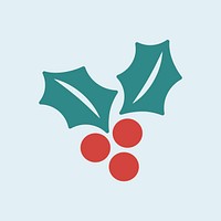 Christmas berry icon decoration vector