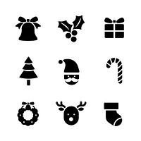 Christmas holiday symbols vector set | Premium Vector - rawpixel