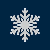 Gray snowflake Christmas holiday decoration icon vector