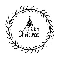 Merry Christmas greeting badge vector