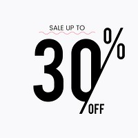 Sale up to 30 percent off promotion vector