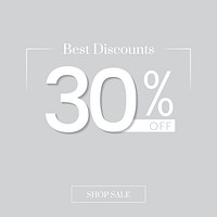 Best discount 30 percent off sale promotion vector