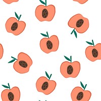 Apples on white seamless pattern background vector