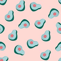 Avocados on pink seamless pattern background vector