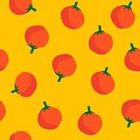 Oranges on yellow seamless pattern background vector