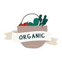 Natural fresh food badge vector