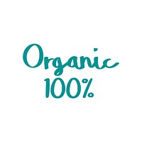 100% natural and organic food typography vector