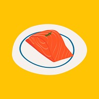 Fresh raw salmon healthy ingredient vector