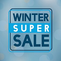 Winter super sale badge vector