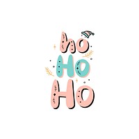 Christmas holiday Ho Ho Ho greeting typography style