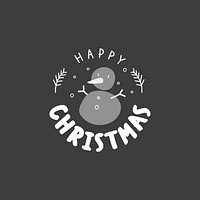 Happy Christmas greeting phrase typography style