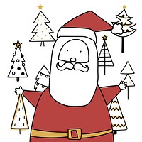 Hand drawn Santa Claus enjoying a Christmas holiday