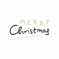 Merry Christmas greeting phrase typography style