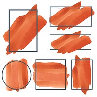 Set of orange watercolor banner design vector