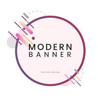 Modern circle banner in colorful frame illustration