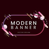 Modern oval banner in colorful frame illustration