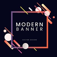 Modern square banner in colorful frame illustration
