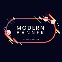 Modern oval banner in colorful frame illustration