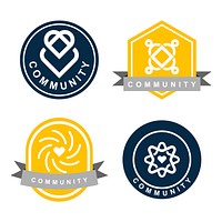 Set of community branding logo design samples
