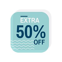 Extra 50% off sale badge vector