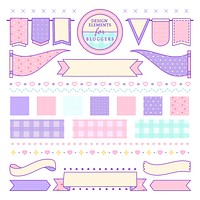 Cute and girly design elements for bloggers vector