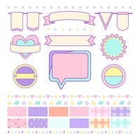 Various cute and girly design element vectors