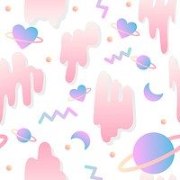 Girly love in space seamless background vector