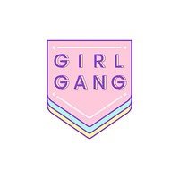 Cute Girl Gang badge vector