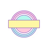 Cute pastel round badge illustration