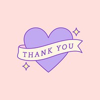 Cute and girly Thank You badge vector