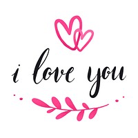 I love you typography vector