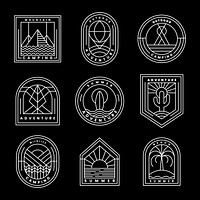 Set of adventure logo vector