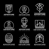 Set of adventure logo vector